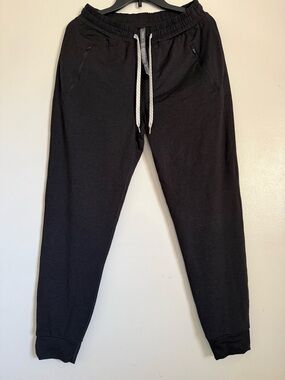 Vuori Black Joggers with White Drawstring